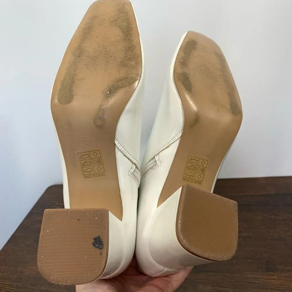 Journee Collection Women's Tru Comfort Foam Heeled Bootie Boots White Size 10 - Image 10