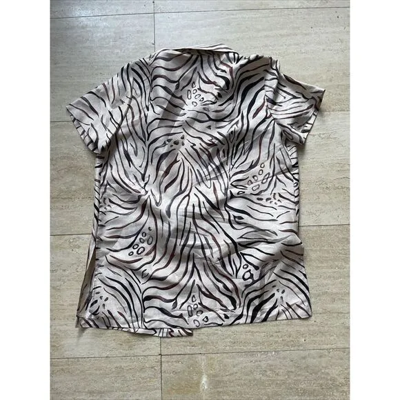 Robbie Bee Zebra Animal Print 109% Silk 2‎ piece Dress Set Women's Size 10 NWT - Image 7