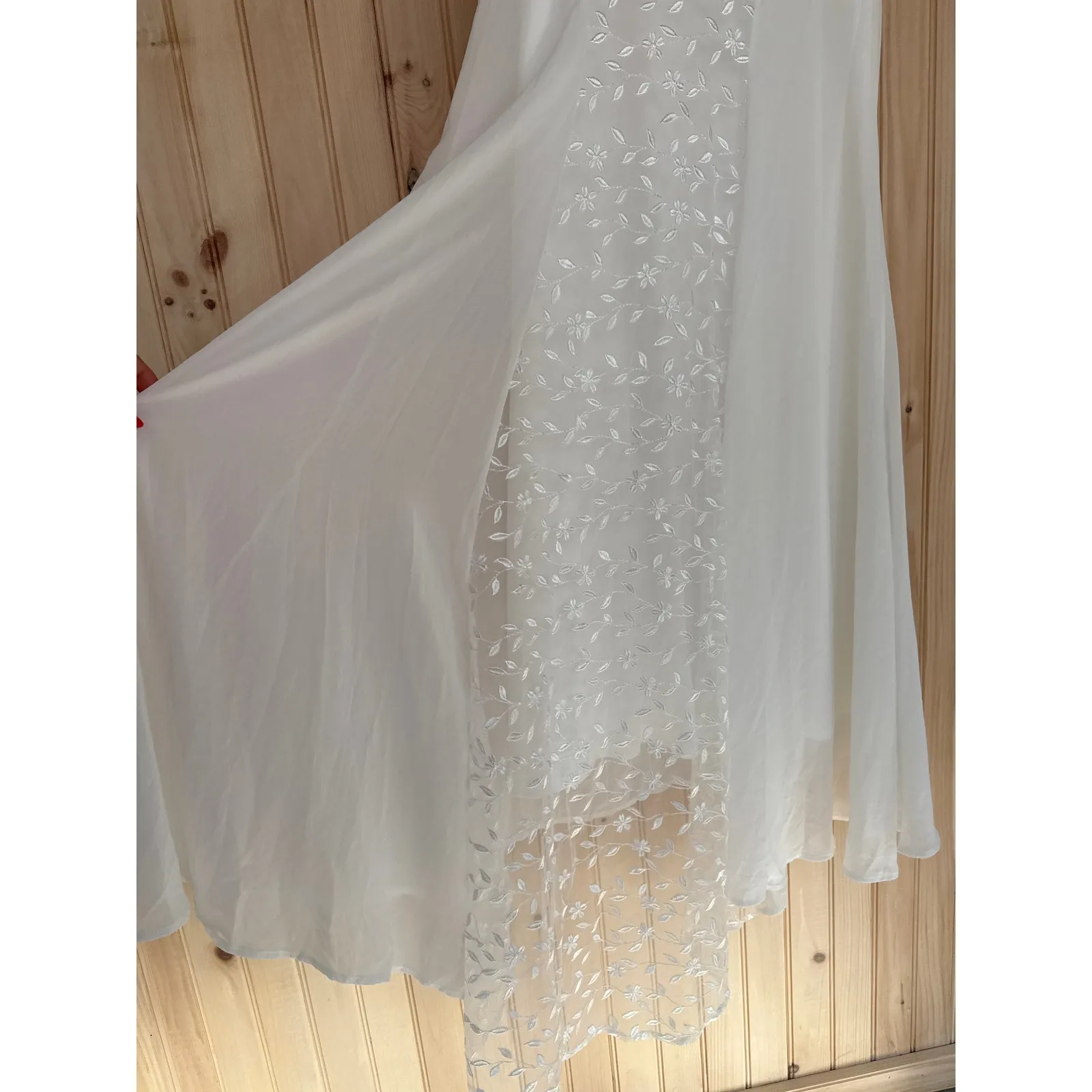 NWT Lulus Beloved Beginning White Embroidered Off-the-Shoulder Maxi Dress Size S - Image 7