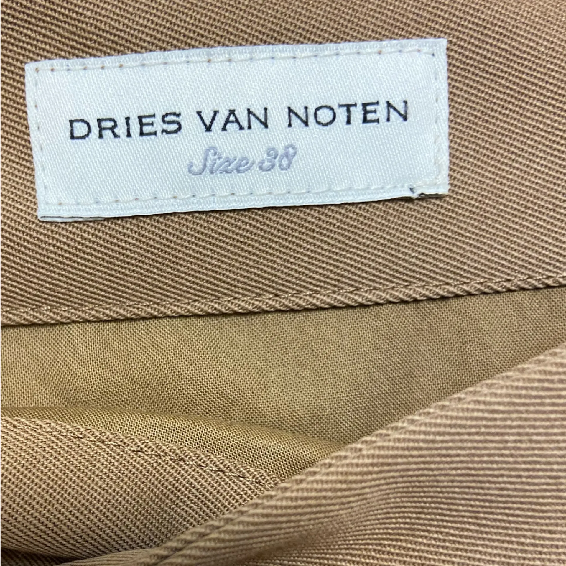 Dries Van Noten dress pants women straight leg tan wool Sz 8 NWT - Image 8