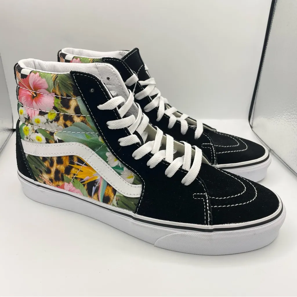 Vans sk8-hi unisex hawaiian tropical leopard print sneakers - Image 10