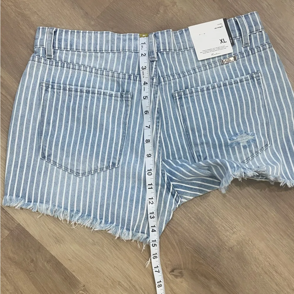 KanCan High Rise Stripe Jean Short XL - Image 8