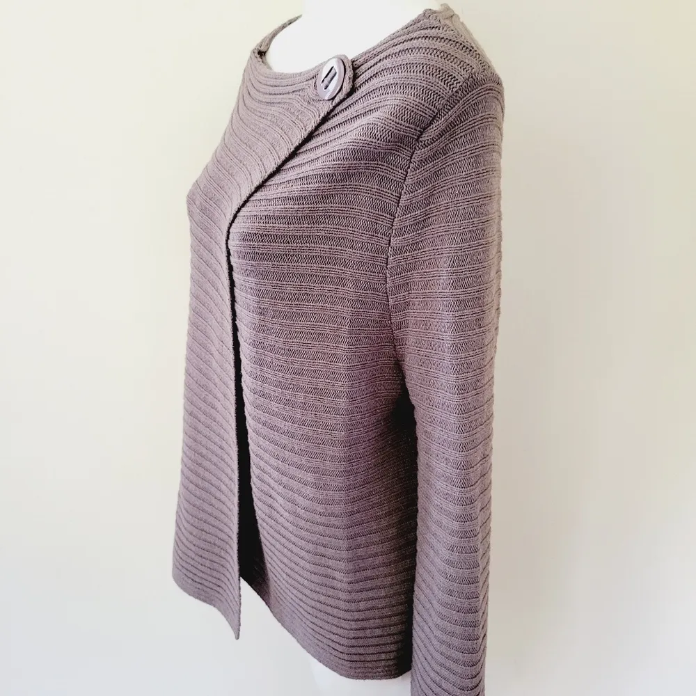 Adrienne Vittadini mushroom ribbed wrap cardigan size large - Image 5
