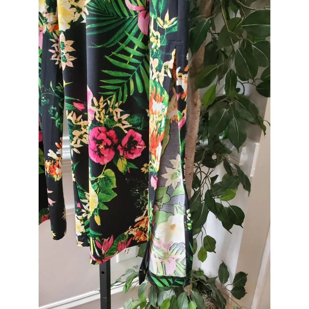 Got It Love It Womens Black Floral Polyester Elastic Waist Pants Petite Medium Size undefined - Image 2