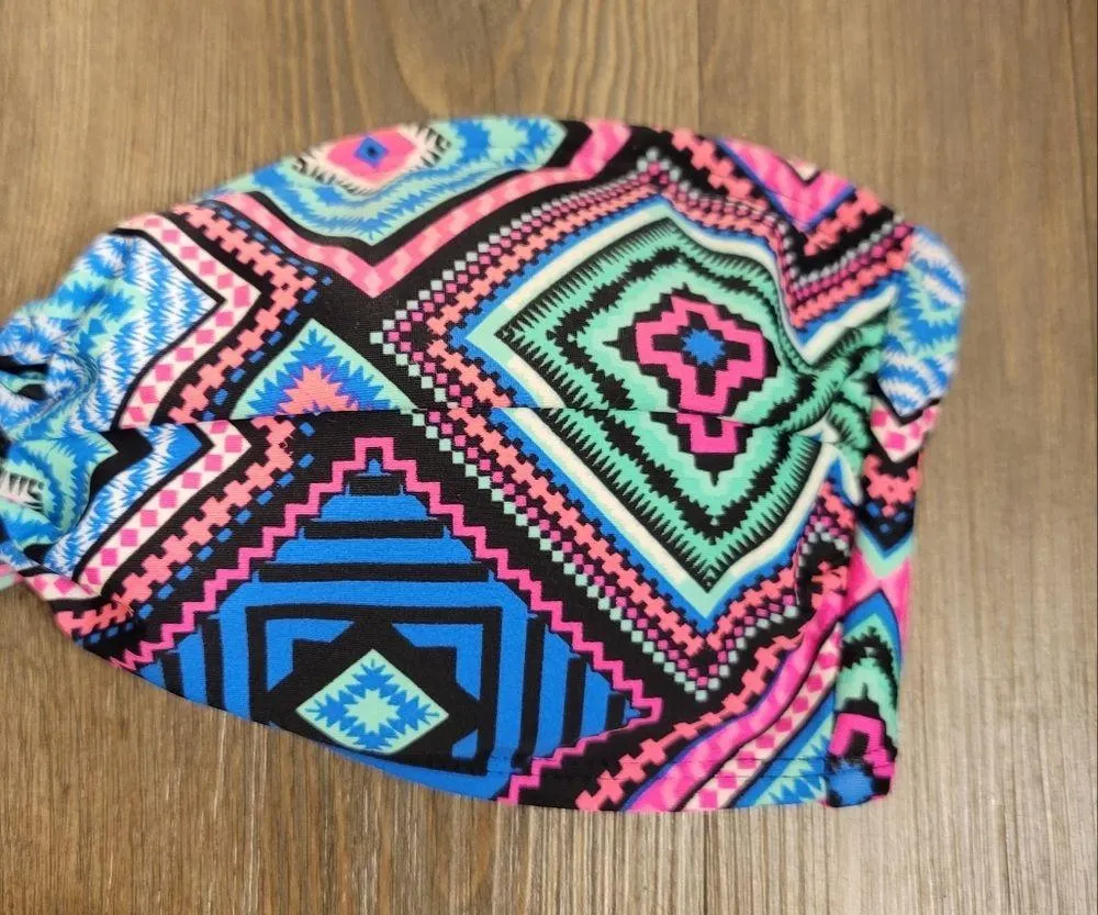 Arizona Jeans Blue Pink Tribal Print Bikini Swim Top L - Image 3