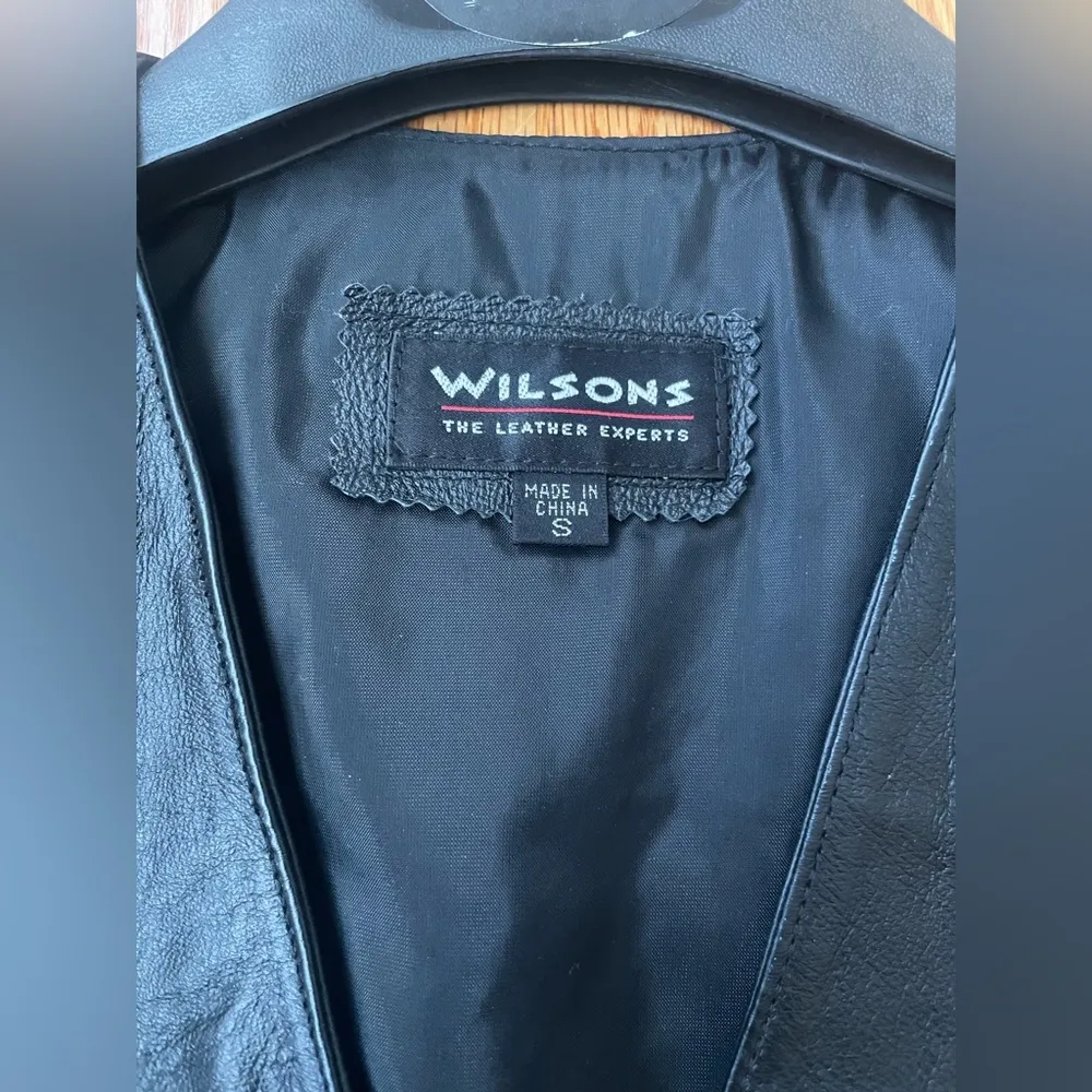 Wilsons Leather Vintage 100% Leather Black Vest and Skirt Set - Image 3