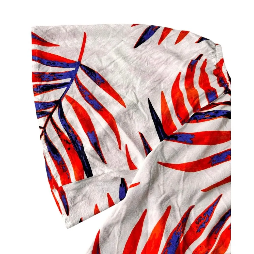 Lascada On Off Shoulder Top Size 12 14 White Festive Leaves Boho Hippie… - Image 4