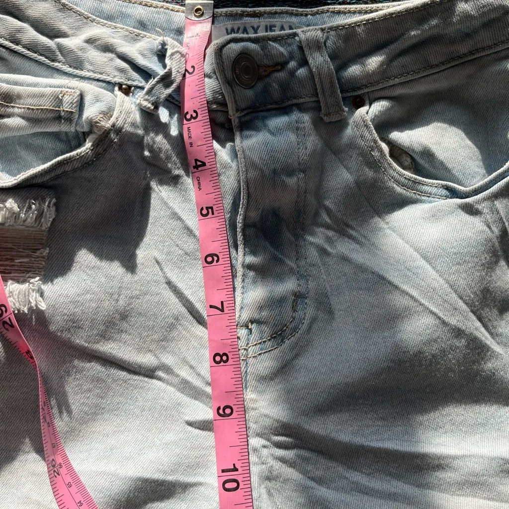 Wax Jean Collection Straight Leg Jeans Light Wash Distressed 3/26 Y2K Vintage - Image 12