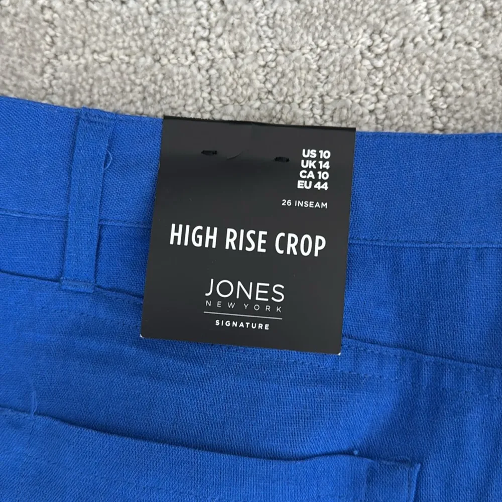 NEW NWT Jones New York “Lexington“ Royal blue Linen blend High Rise Wide Leg - Image 9