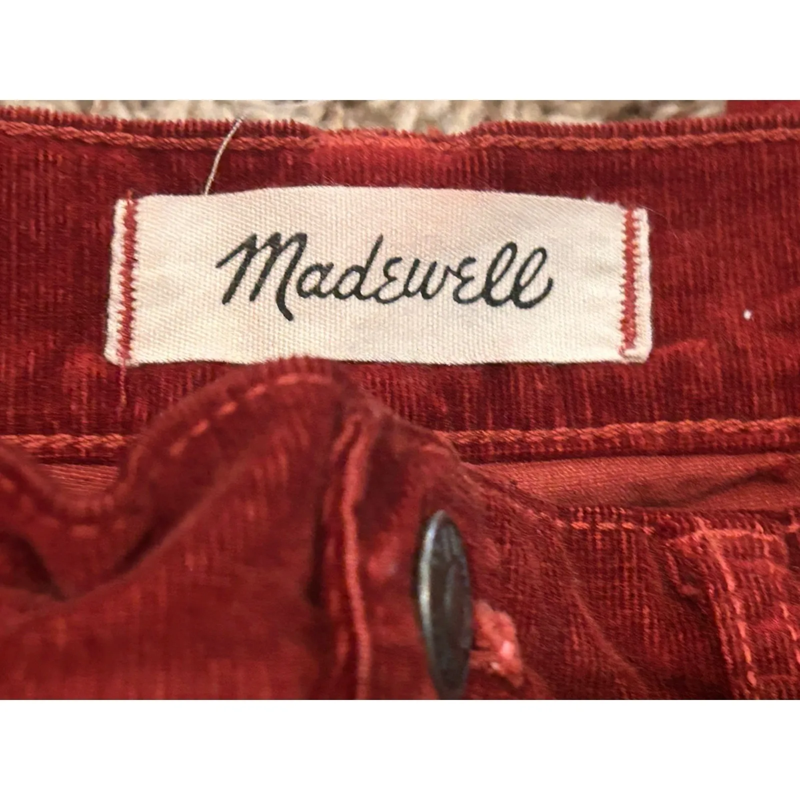 Madewell Corduroy Pants 27T Burgundy Corduroy High-Rise Skinny Pants Modern Chic - Image 4