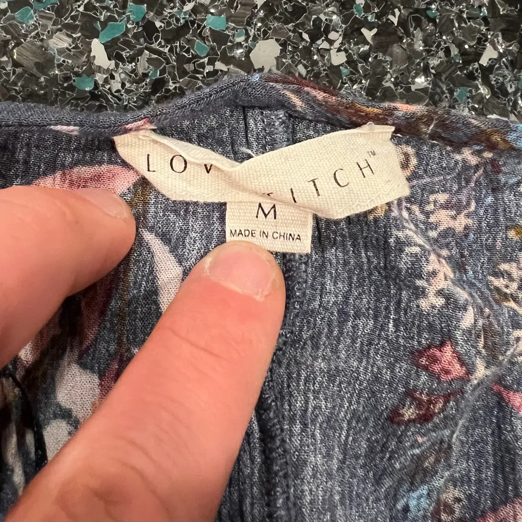 Love Stitch Deep V Blue Floral Medium Maxi Dresses - Image 4