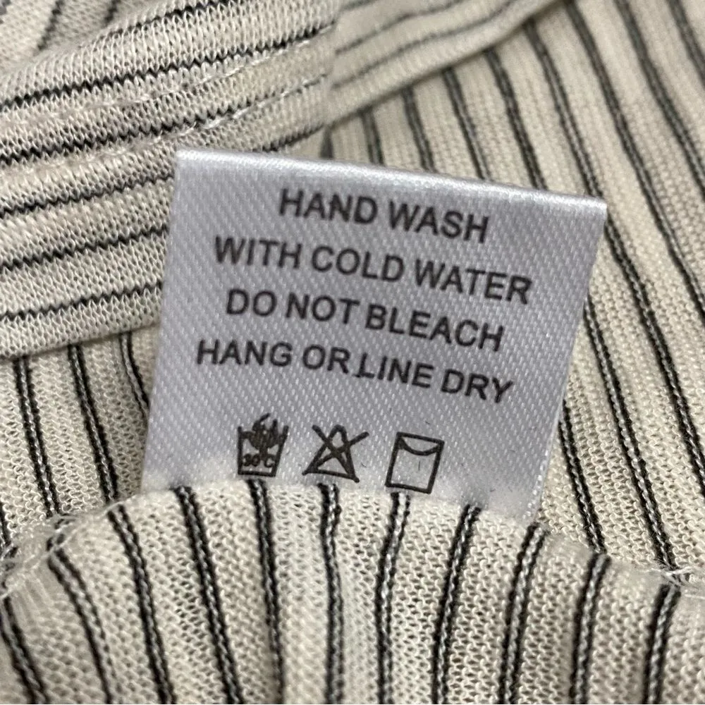 Grace and Emma Long Sleeve See Through Small Top Blouse Pullover Stripe - Image 10