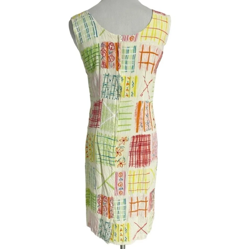 Jams World Medium Sleeveless Dress Colorful Boho Abstract Art - Image 4