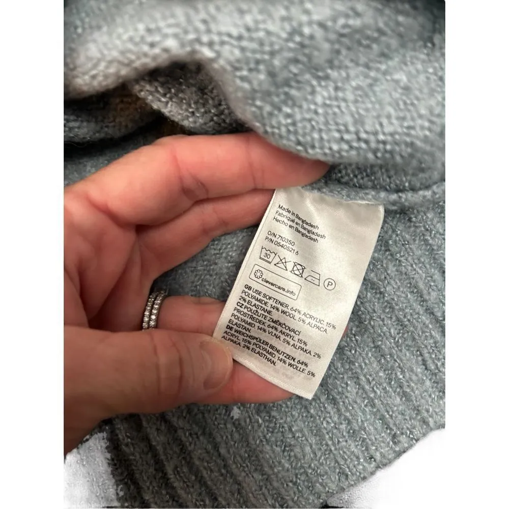 H&M LOGG Womens Sweater Crew Neck Long Sleeve Side Tie Blue Size M missing one r - Image 8