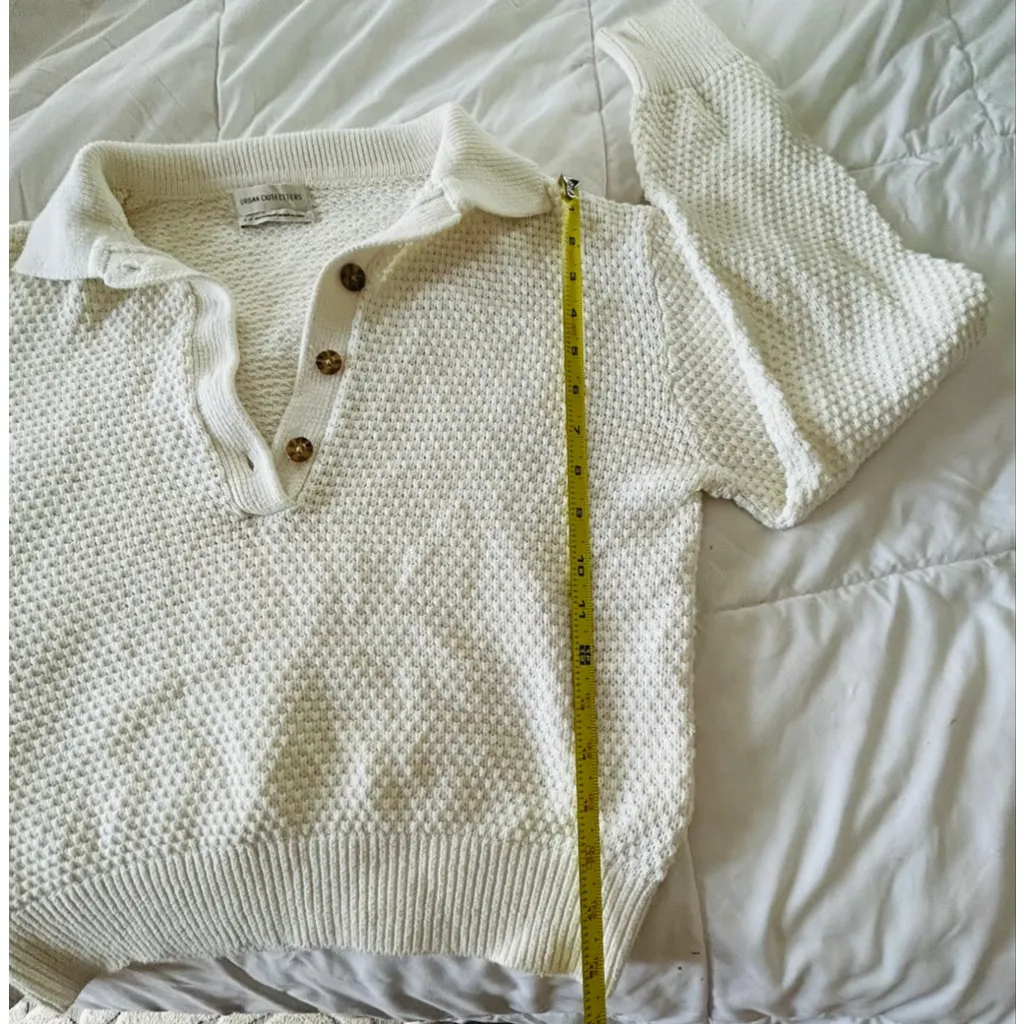 Urban Outfitters Cream Collared Sweater S - Image 7