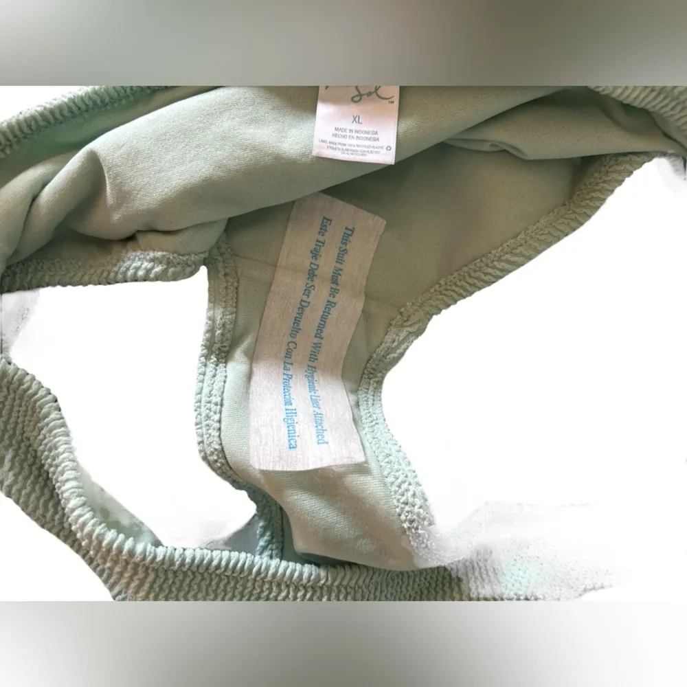 Kona Sol Mint Green Textured Bikini Bottom XL NWOT - Image 6