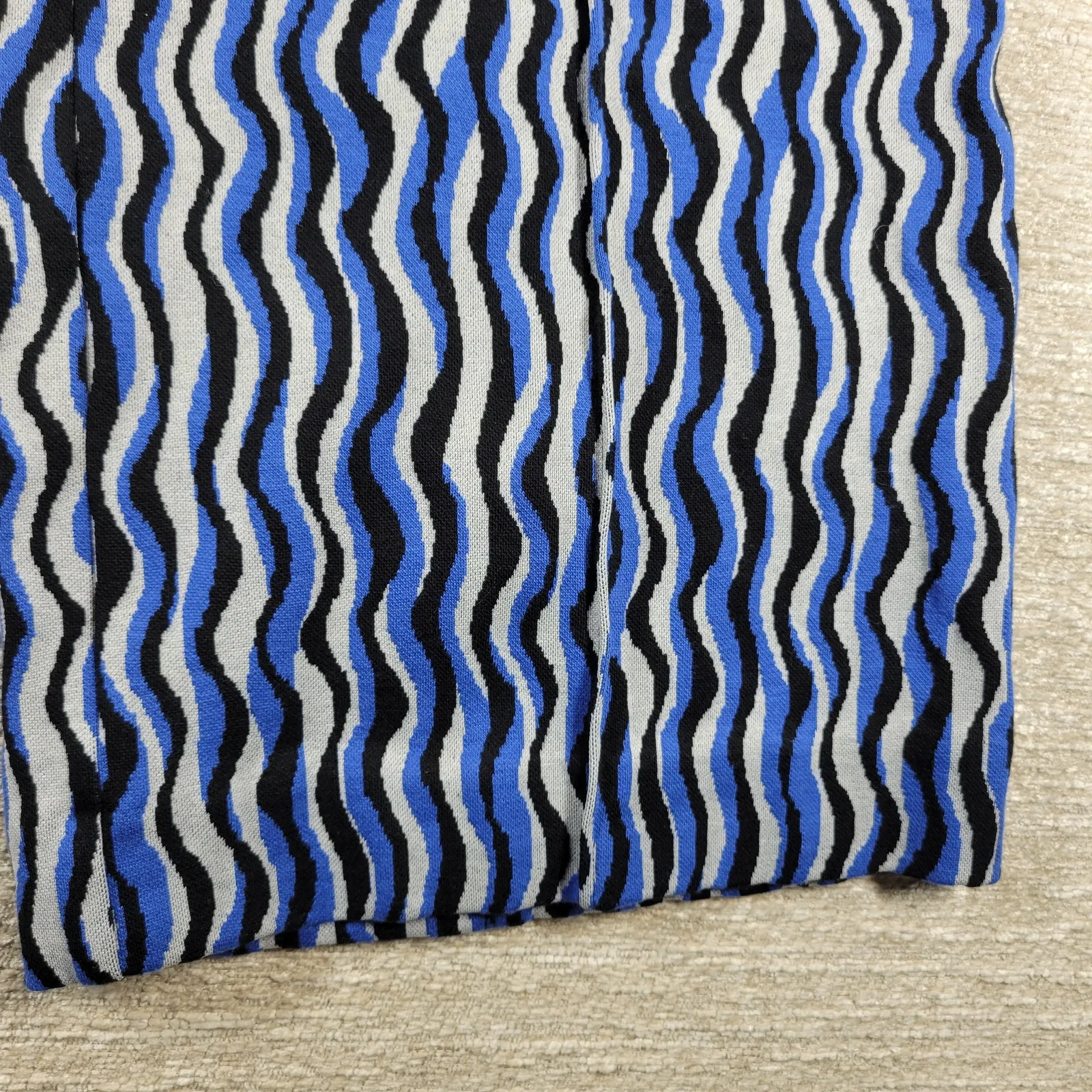 Maeve Anthropologie The Margot Pants XL Blue Wave Motif Knit Pull-On NWT - Image 15