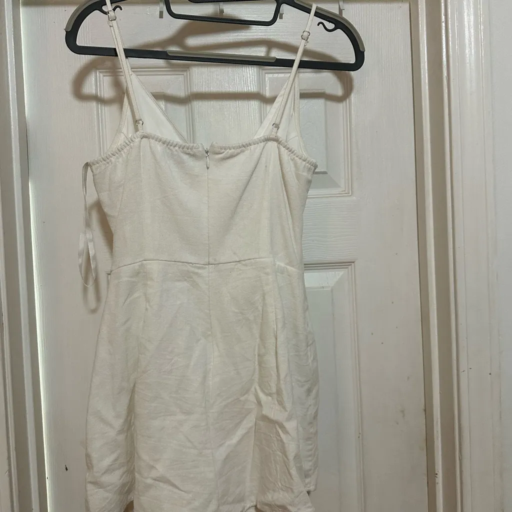 She + Sky Cream Ruffle Romper - Image 3