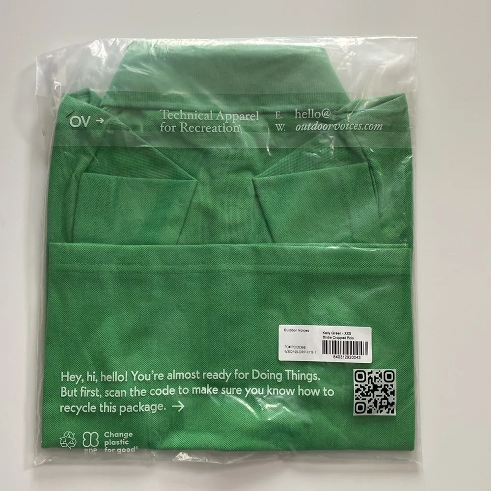 Outdoor Voices Birdie Cropped Polo Kelly Green Size XXS - Image 5