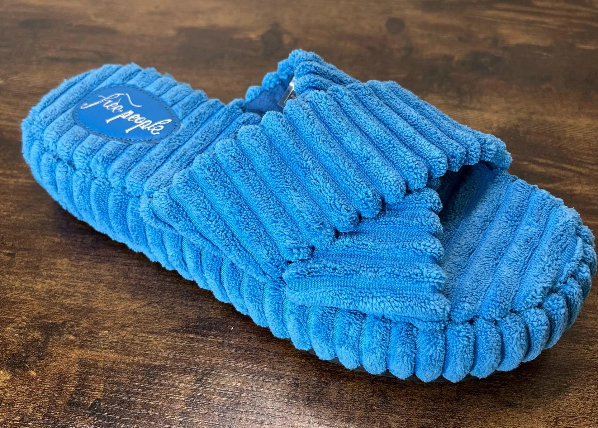 Free People Two Days in Ibiza Platform Sandals Womens 9 Cerulean Blue Slides New - Image 3