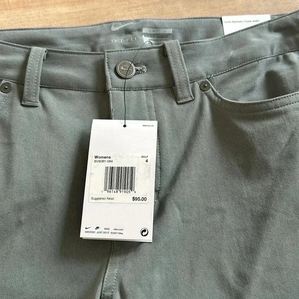NWT Nike Dri Fit Womens Slim Fit Gray Golf Pants BV6081-084 Sz 4 - Image 4
