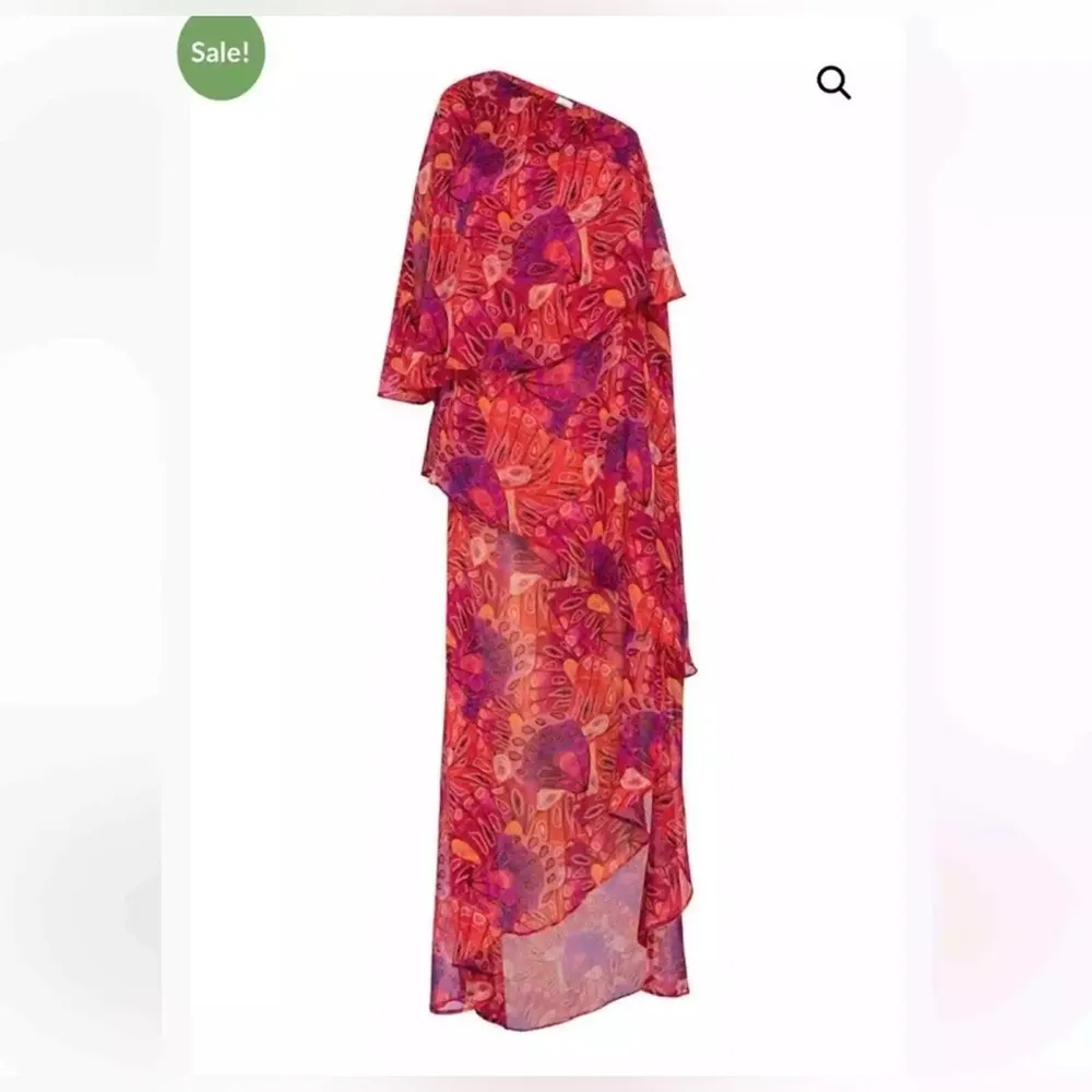 MISA Los Angeles MISA One-Shoulder Single Flutter Sleeve high low butterfly NEW - Image 12