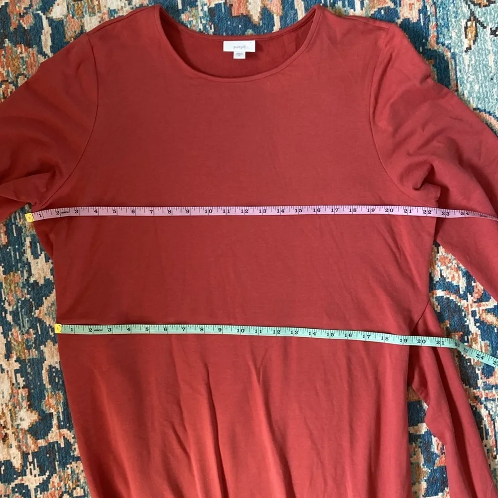 J. Jill Pure Brick Red Jersey Knit Side Slit Maxi Wrap Dress Size XL - Image 12