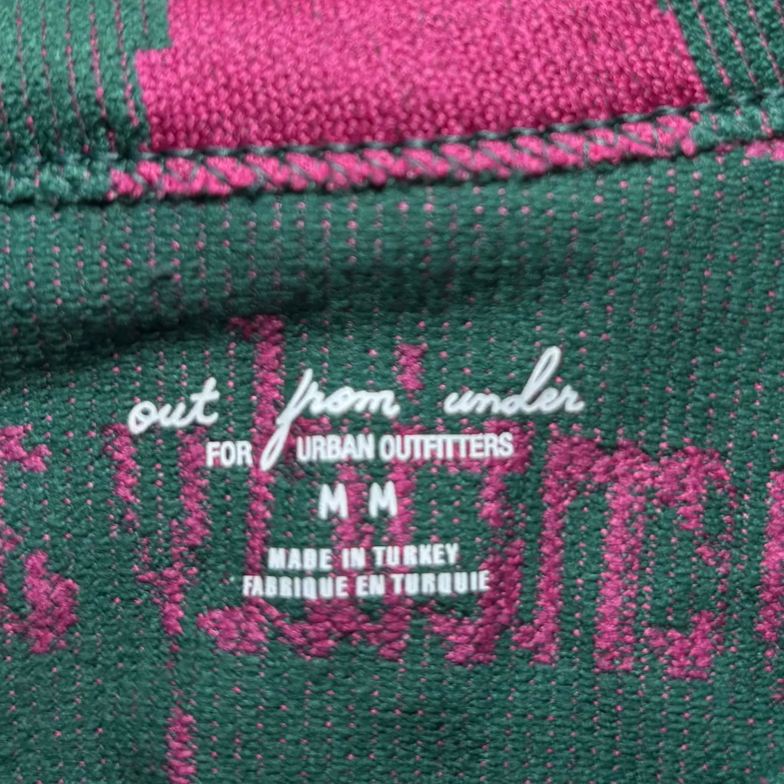 Urban Outfitters NWT Out‎ From Under Graphic Pink Teal Cut Out Mini Dress Medium - Image 8