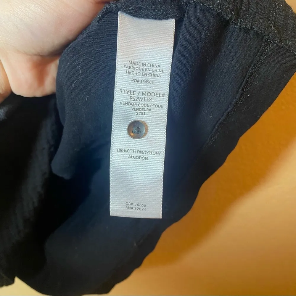 splendid women’s tank black 100% cotton tank top button front size small - Image 3