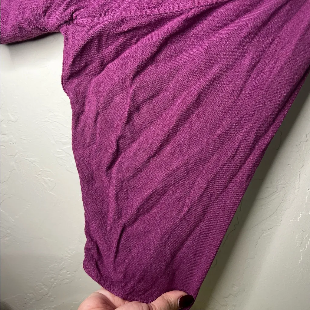 BJ6 Merlot Asymmetrical 3/4 Sleeve Woven In Morocco Lagenlook Top - Image 4