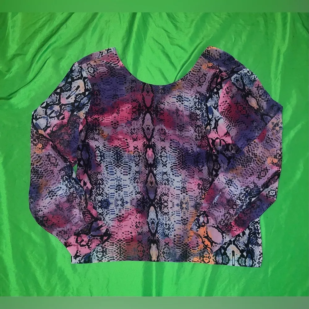 Bar III Multicolor Snake Print Women's Top size XL - Image 3