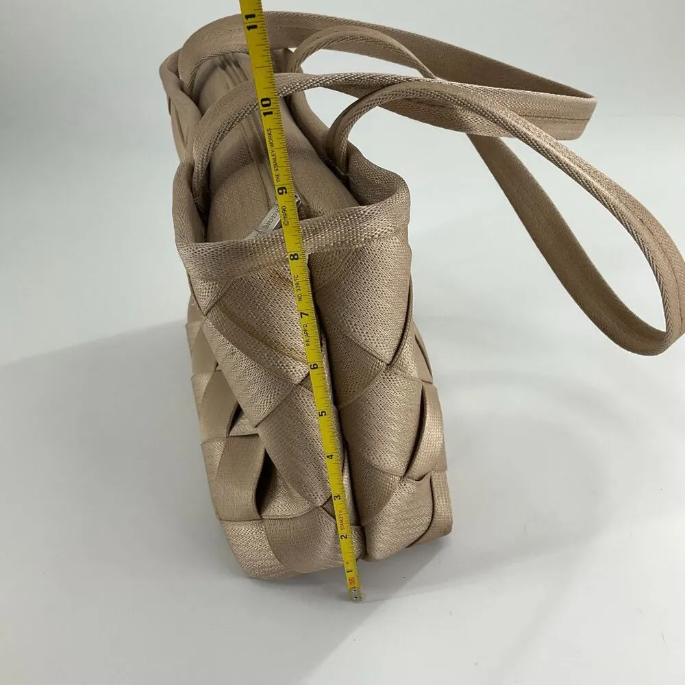 Maggie Bags Womens Genuine Seatbelt Webbing Shoulder Bag Tote Bag Beige Tan - Image 6