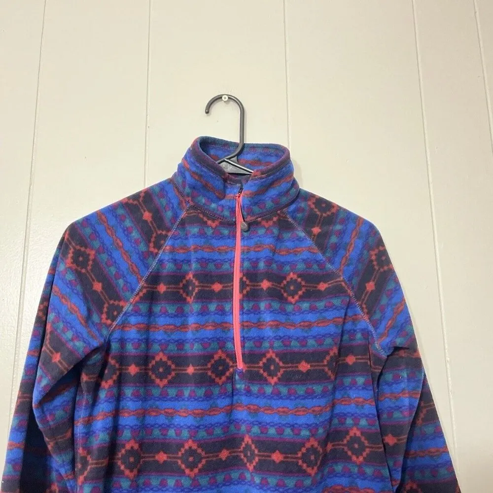 Eddie Bauer Women's Aztec Southwestern Fleece 1/4 Zip Pullover Size M EUC - Image 2