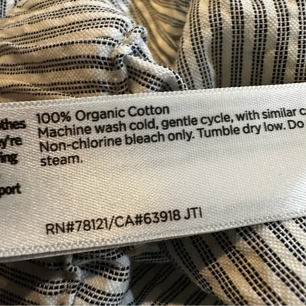 Eileen Fisher Organic Cotton Striped Pocket Mide Skirt Size XL - Image 9