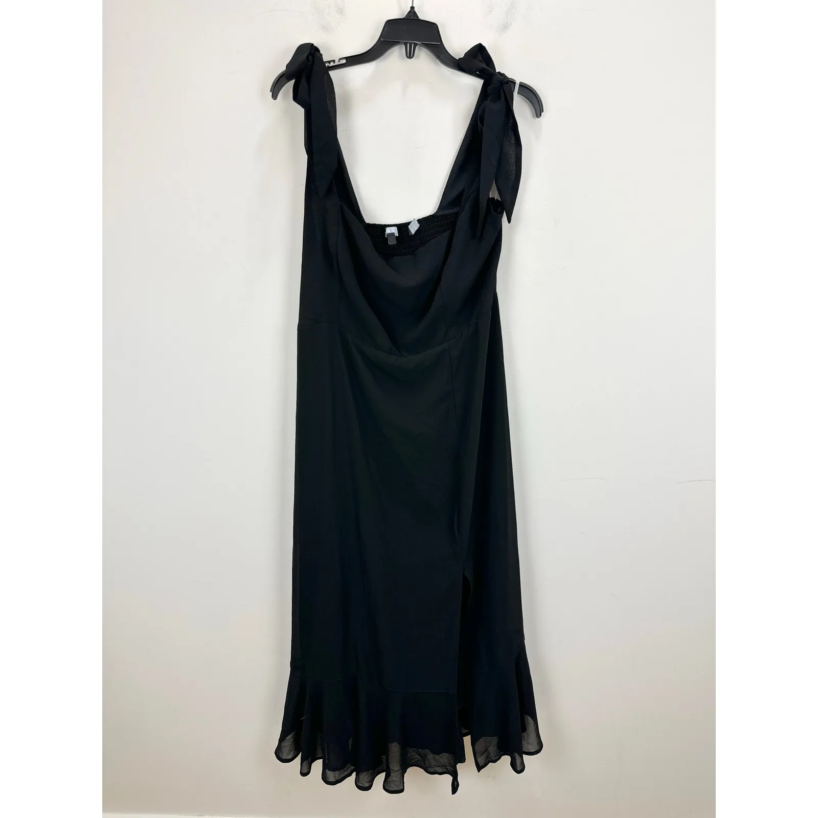 NEW Lulus Summer Invite Black Tie Strap Tiered Midi Dress Cocktail Party XL - Image 5