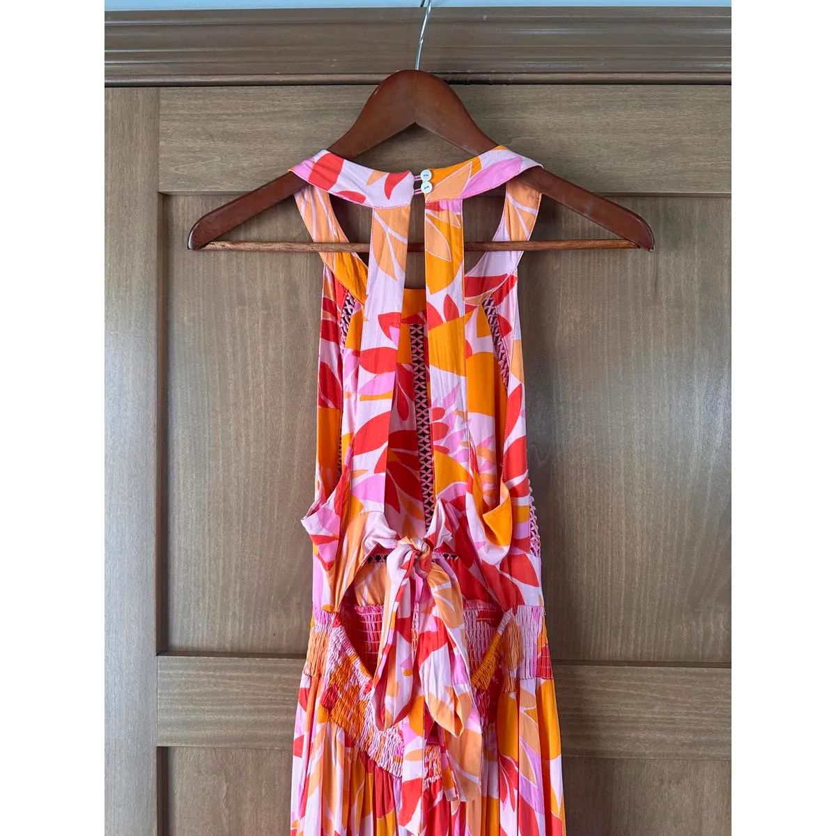 Anthropologie Abel The Label Rumi Open Back Maxi Dress Tropical Floral Sz Large - Image 7