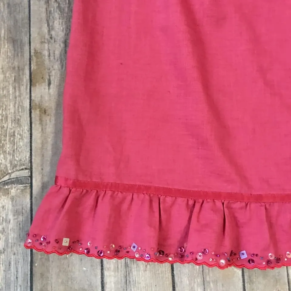 Monsoon Linen Skirt Womens US 10 M UK 14 Boho Cottage Core Peasant Tiered Beaded - Image 3
