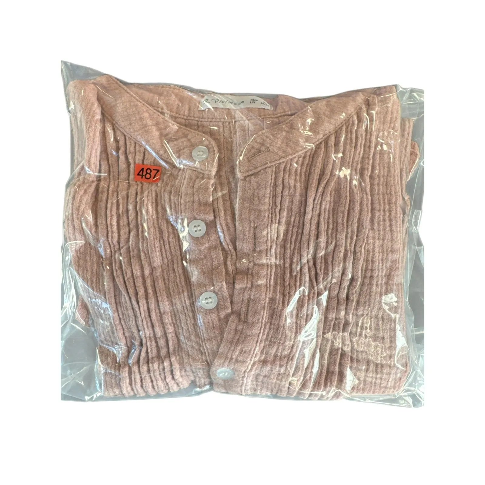 R. Vivimos Cotton Gauze Tunic‎ Dress L/ XL Pink - Image 6