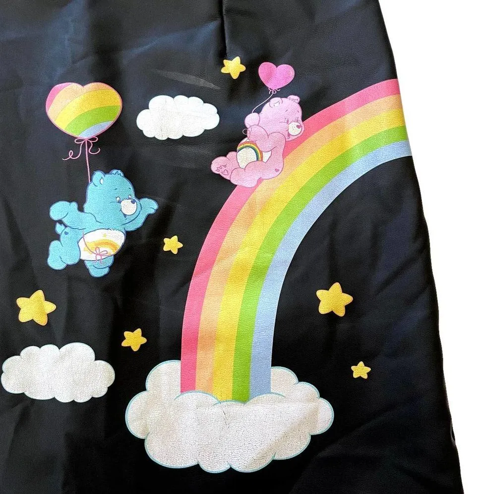 x Care Bears Planet Care Black Faux Leather Mini Skirt - Image 7