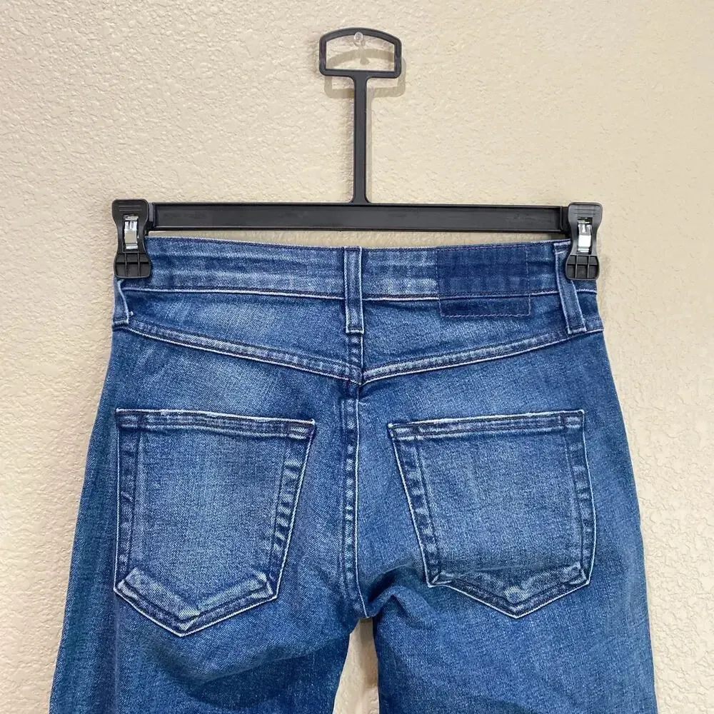 AMO DENIM Stix Crop Mid Rise Ankle Skinny Jeans Forever Blue Size 25 - Image 6