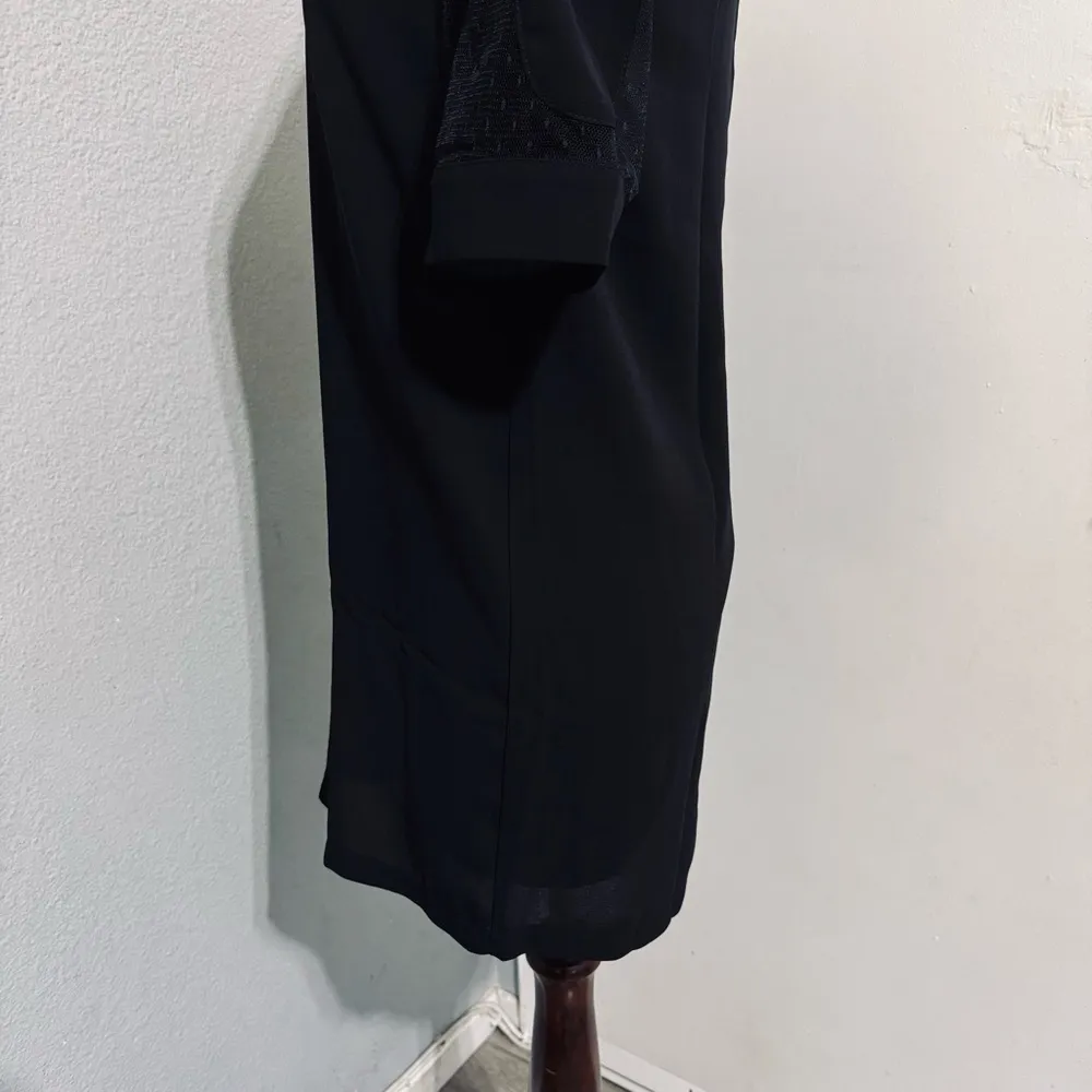 Galexia Trends Women Chic Black Casual Short Dress with Sheer Sleeves Size M - Image 10