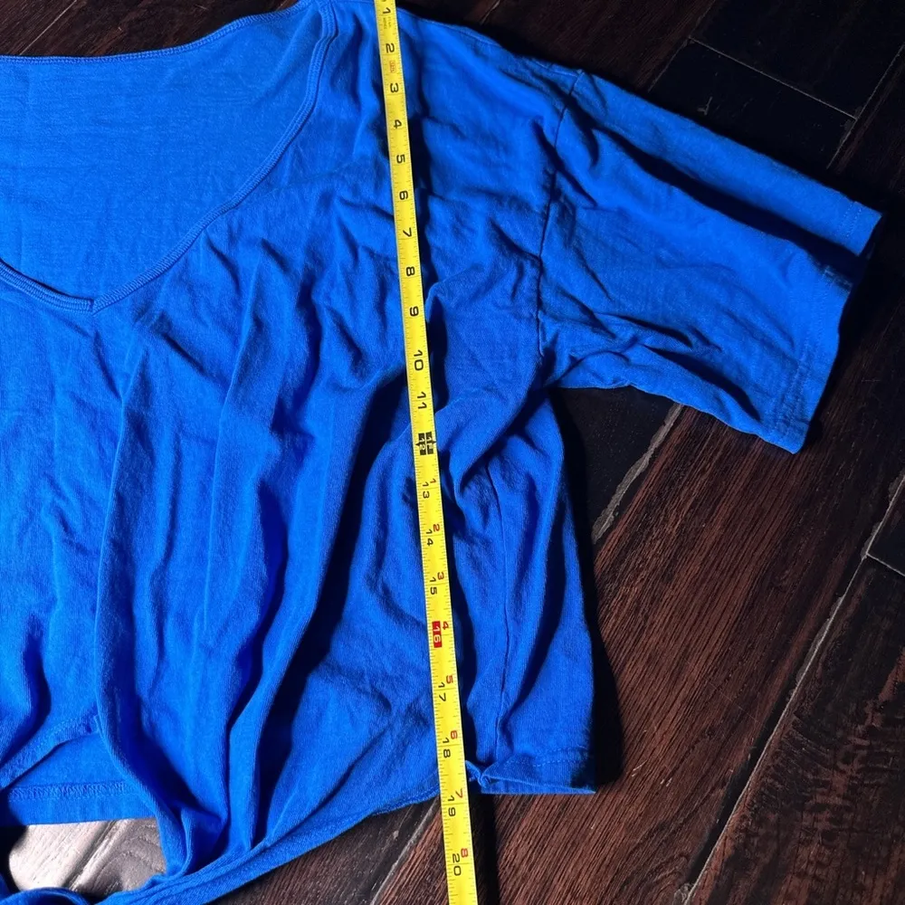 Short sleeve tee shirt tie front cotton Los Angeles Apparel sample casual basic - Image 2