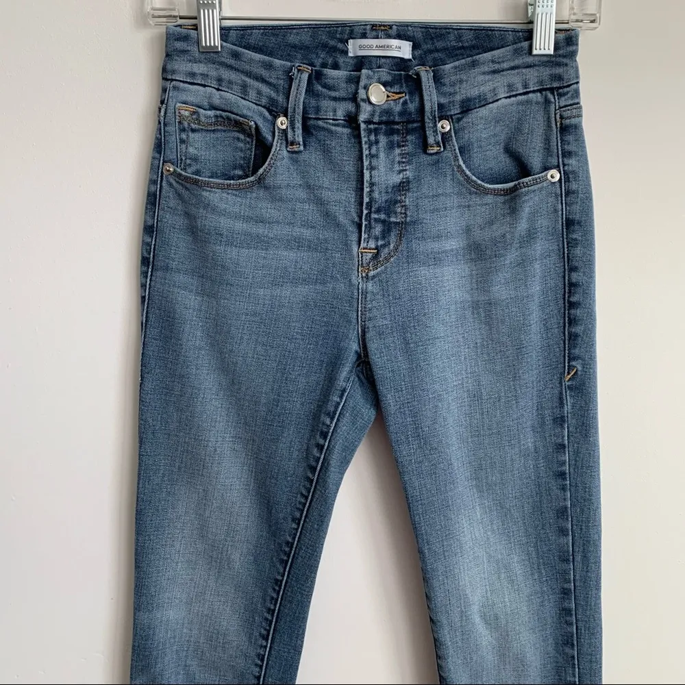 Good American Good Legs Skinny Side Slit Hem Jeans Size 0/25 - Image 4