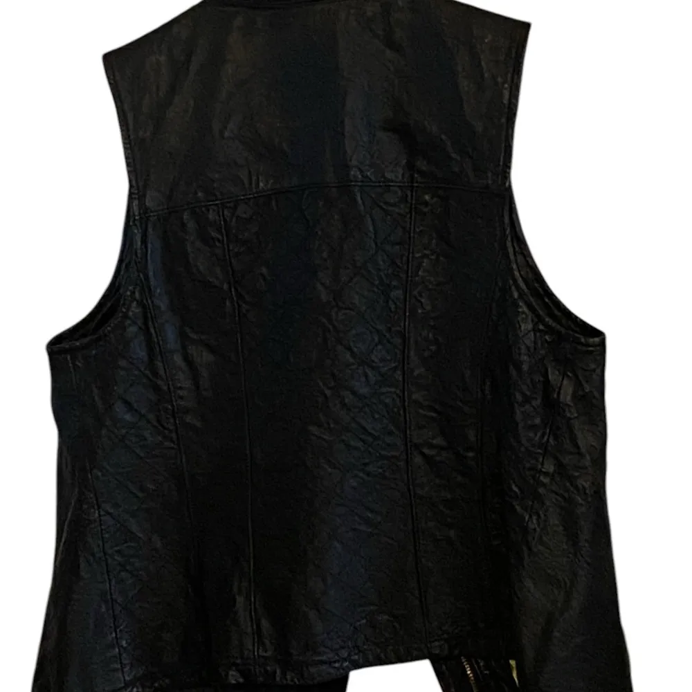 Rachel Roy Black leather moto vest Jacket edgy rocker Fall
Steampunk - Image 5