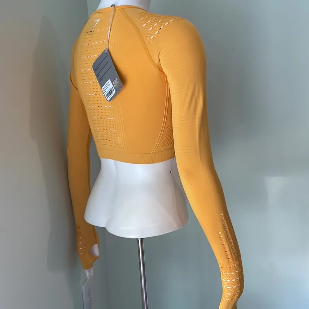 Gymshark Flawless Knit Crop Top in Yellow Citrus NEW - Image 4