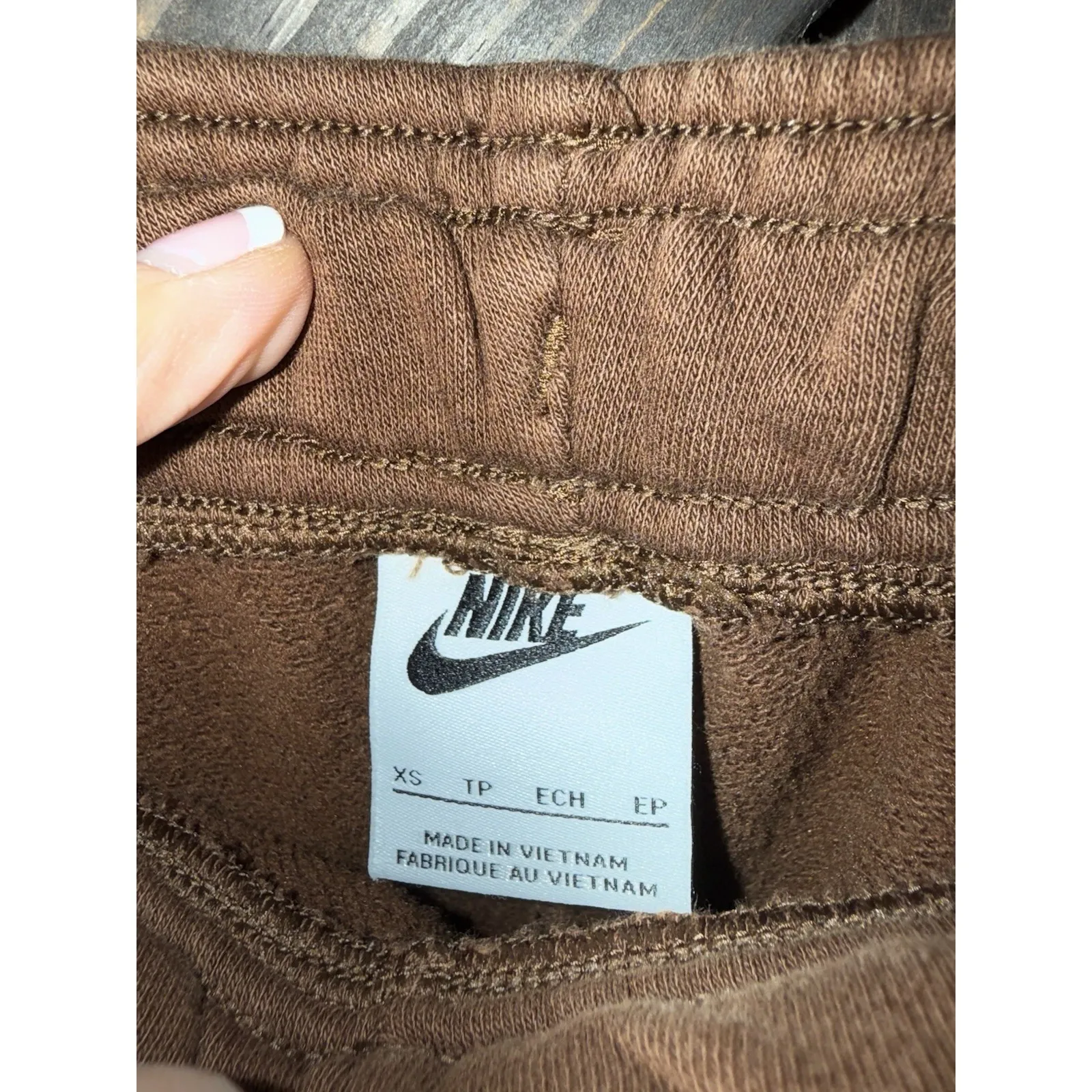 Nike‎ Air Women's Sz XS Joggers Standard fit mid rise Sweatpants Brown EUC - Image 2