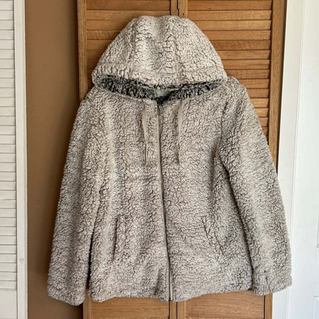 Altard State Size Small full zip hooded Sherpa jacket fall winter roomy soft - Image 3