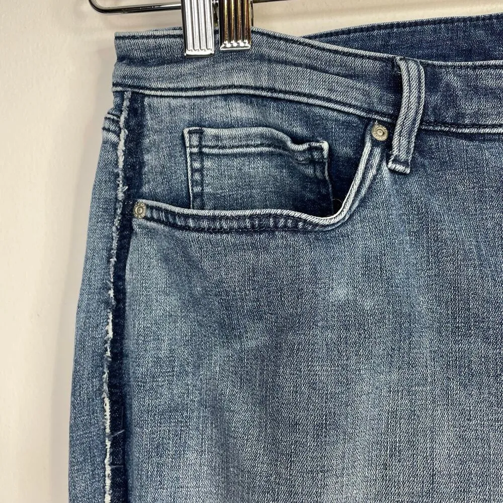 NYDJ Fiona Slim Ankle Crop Flare Tummy Tuck Shadow Stripe Jeans Womens 20W 20 W - Image 4