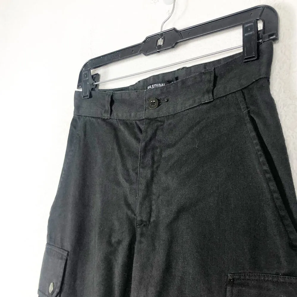 Nasty Gal Gal After Party Vintage At Ease Pants Small Black Cargo Joggers Y2K - Image 8