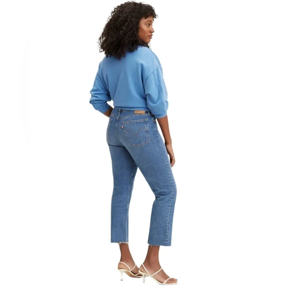 Levi’s - Wedgie High Rise Straight Leg Button Fly Raw Hem Jean Sz 28 - Image 2